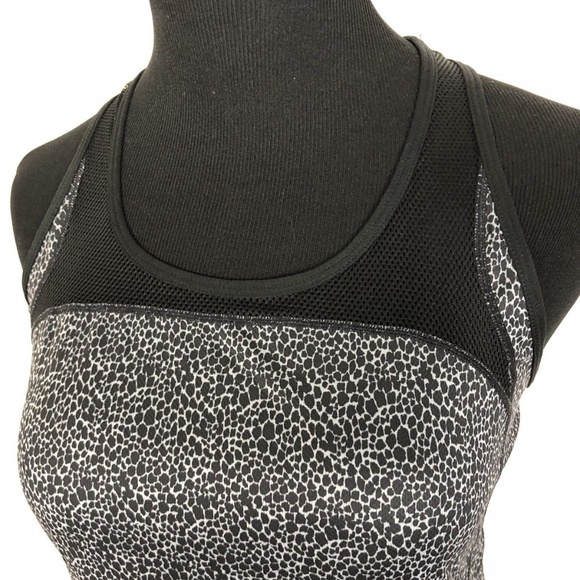 Nike Tank Top Black White Leopard Mesh Racer - Picture 2 of 6